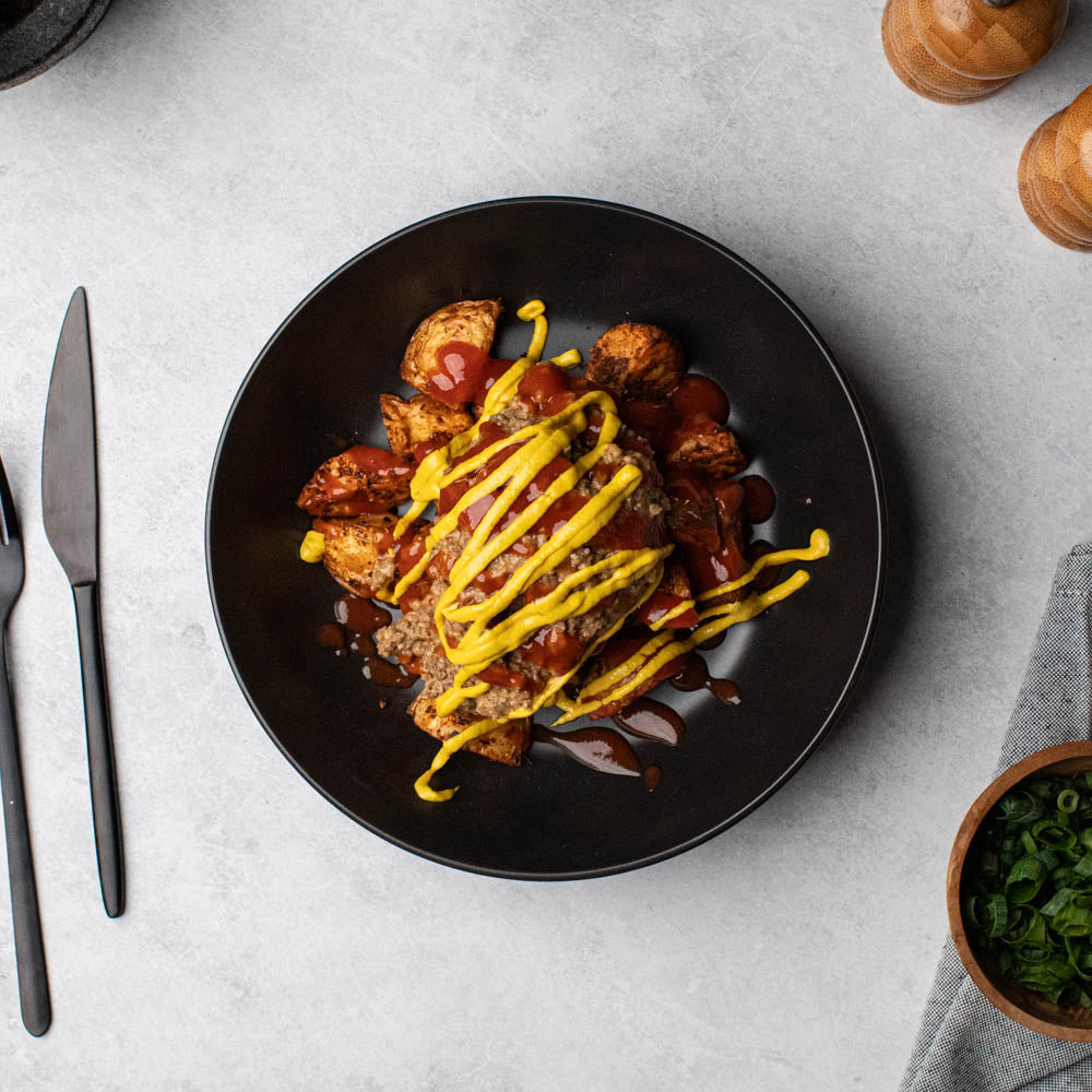 Billy's Burger Mince w/ Roast Chat Potatoes
