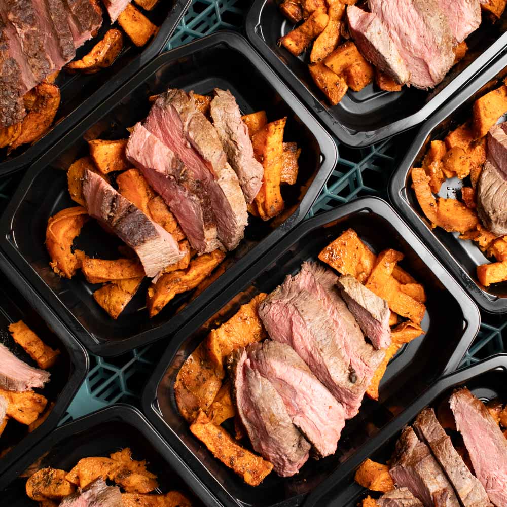 Grilled Grass Fed Rump Steak w/ Sweet Potato Fries