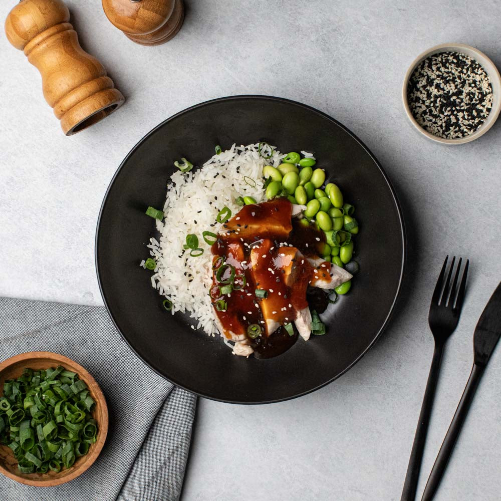 Teriyaki Chicken w/ Jasmine Rice & Edamame