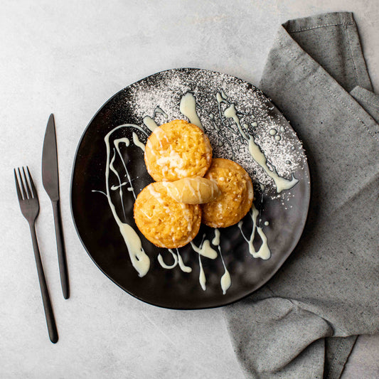 White Choc Protein Pancakes w/ Maple Butter