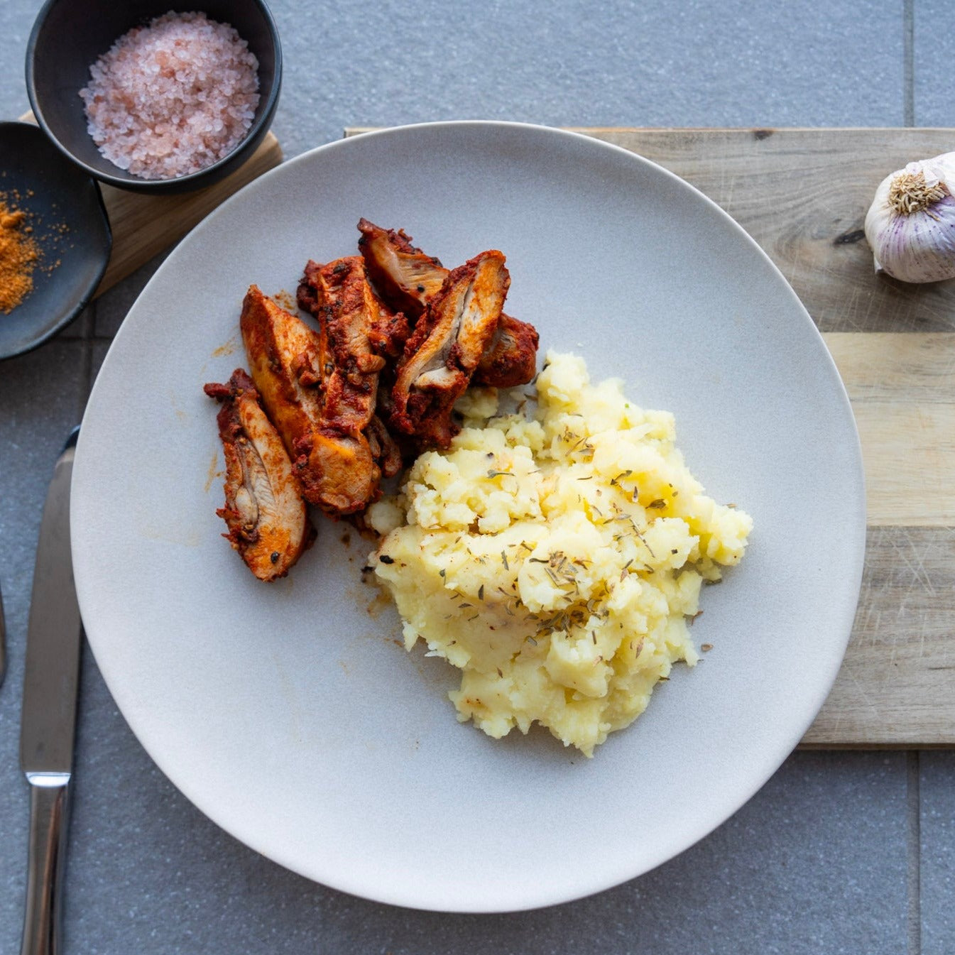 Spiced Rubbed Chicken Thigh w/ Mash Potato